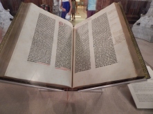 Gutenberg Bible. Beleived to be one of the firt ever printed in a printing press
