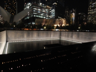 9/11 memorial at night
