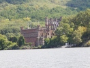 A castle that had burnt down and is being restored.